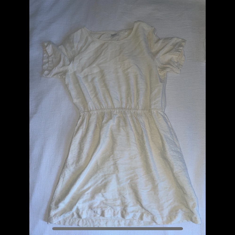 Madewell open back off white dress size L